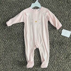 Pink Velvet Cat Footie